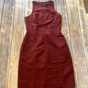 Banana Republic Faux Suede Red Sheath-style Dress Women's Size 0